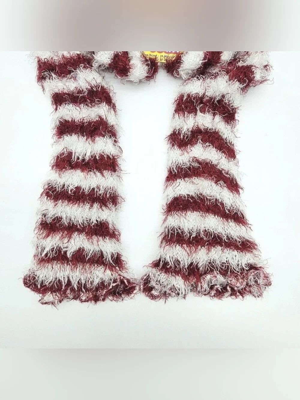 Vtg Y2K Fuzzy Eyelash Shaggy Convertible Scarf Whimsical Indie Sleaze Retro Twee